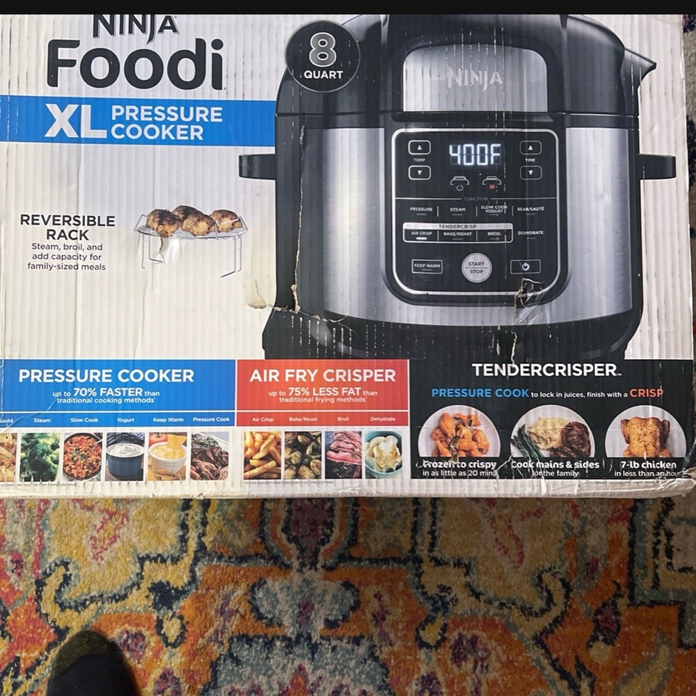 Brand new XL pressure cooker and AirFryer all in 1! New brand .